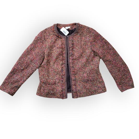 Chico's Rainbow Shine Vikey Wool Blend Multicolor Blazer Jacket Women Sz 2 / L - Picture 2 of 16